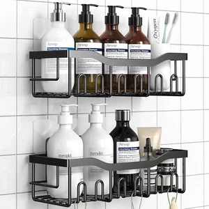 Shower Caddy Adhesive Shower Organizer Rustproof Stainless Steel Bathroom Shelve - Picture 1 of 7