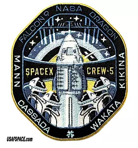 Auténtico PARCHE CREW-5-SPACEX FALCON-9 DRAGON- NASA ISS Misión Empleado - Imagen 1 de 6