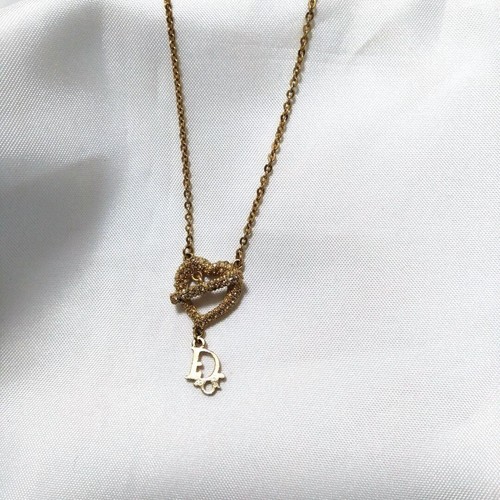 Collana donna Christian Dior logo cuore strass