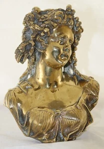 Late Victorian brass female bust - "Summer" after Auguste Clesinger - Picture 1 of 12