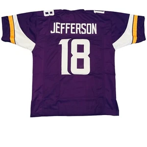 Justin Jefferson Sewn Stitched Custom Purple Jersey YOUTH Sizes - Picture 1 of 2