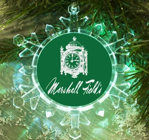 Marshall Field's Snowflake tri- Colored Blinking Holiday Christmas Tree Ornament - Picture 1 of 4