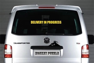 DELIVERY IN PROGRESS VINYL STICKER / DECAL van car driver courier parking - Picture 1 of 5