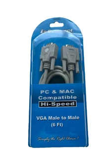 VGA Extension Cable 6 Ft 1.8M For LED LCD TV Monitor Male to Male 15-pin M-M - Picture 1 of 2