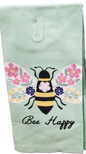1 (ein) Küche bedruckt Frotteetuch (16"x26") BIENE MIT BLUMENFLÜGELN, BEE HAPPY, Ritz - Bild 1 von 12