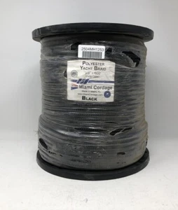Miami Cordage Polyester Yach Braid 3/8" x 600' PYBF386C Black - Picture 1 of 5