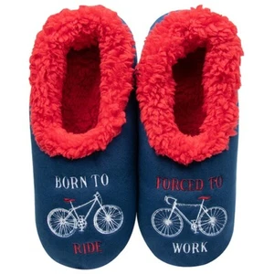 Snoozies Mens Sherpa lined cosy foot coverings Style pairables Born to Ride New - Picture 1 of 1