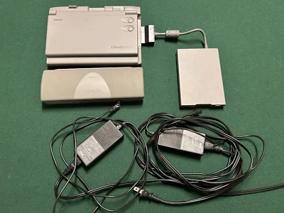 Toshiba Libretto 50CT with floppy, dock, modem/network card, 2 AC adaptors - Image 1 of 4