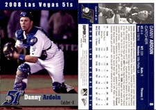 Danny Ardoin 2008 MultiAd Las Vegas 51s #1 Card *AutographDen*