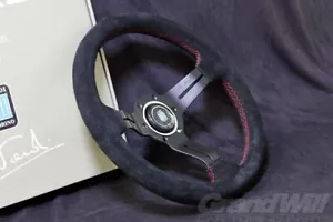 NARDI 330MM 13' Deep cone 55mm Suede Leather Red Stitch Sport Steering Wheel - Bild 1 von 11