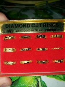 Vtg New 22kt Gold Overlay Ring set - Picture 1 of 5