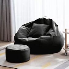 Faux Leather Big Bean Bags Sofa Chair footrest Cushion Cover XXXL Without Bean