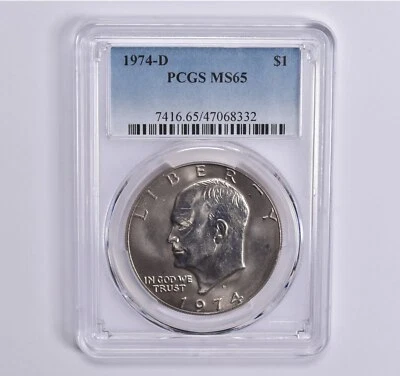 MS65 1974-D Eisenhower Dollar Ike PCGS Blue Label - Image 1 of 4