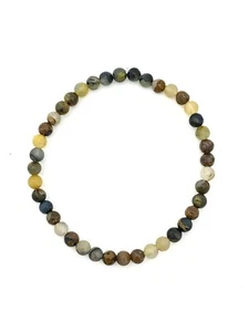 Natural Multicolor Pietersite 7.1" 4.5 mm Gemstone Bead Bracelet w/Stretch Cord - Picture 1 of 2