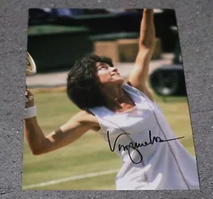 Regalo tennis autentico firmato personalmente a mano 12x8 foto Virginia Wade - Foto 1 di 2
