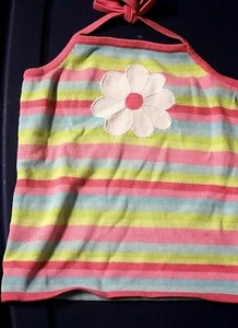 Gymboree PALM SPRINGS Vintage NWT 12 Flower stripe sweater halter top - Picture 1 of 2