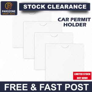 4x Simply Clear Car Permit Holder fits Square Permits Badge upto 105 X 105mm - Picture 1 of 7