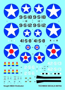 Vought SB2U Vindicator (marchi marina statunitense 1941-1942) decalcomanie #48076 1/48 techmod - Foto 1 di 2