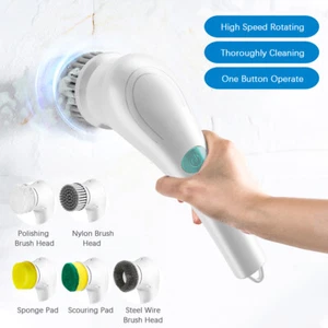 Cepillo de limpieza giratorio eléctrico 5 en 1 giratorio inalámbrico para baño J4U4 - Imagen 1 de 11