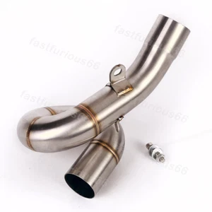 For Kawasaki Ninja ZX6R ZX636 2009-2023 Mid Exhaust Link Pipe 51mm Muffler Tips - Picture 1 of 6