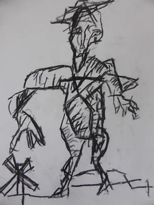 NIKITA KNIKTA Expressionismus Kunst Zeichnung Malerei Porträt Figur (71) - Picture 1 of 3