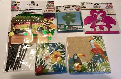 Lote De Tiki Luau Foto Hawaiana Accesorios Decoraciones Fiesta Aloha Servilletas Globos Foto 1 de 4