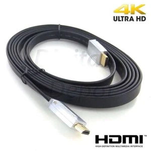 3M HDMI Male Flat Cable V1.4 3D 1080P Gold Plated High Speed Ethernet Black - Picture 1 of 1