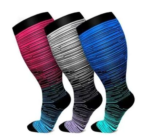 1/2/3Pairs Medical Compression Socks Plus Size 20-30mmHg Women & Men Wide Calf - Picture 1 of 17