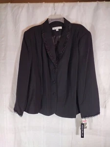 Morgan Miller Blazer Jacke Damen 20 W Schwarz Spitzenbesatz Langarm Elegant - Bild 1 von 17
