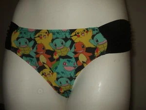 Juniors S-XL Pokemon Pikachu Charmander Squirtle Starters Group Bikini Bottom  - Picture 1 of 5