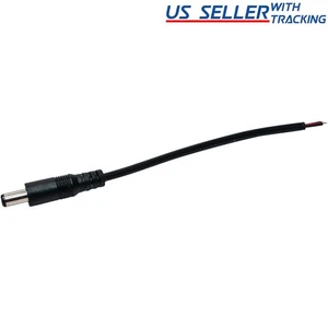DC Power Pigtail Male Barrel Plug 6-inch Wire Cable 5.5mm x 2.1mm for 12V Port - Picture 1 of 2