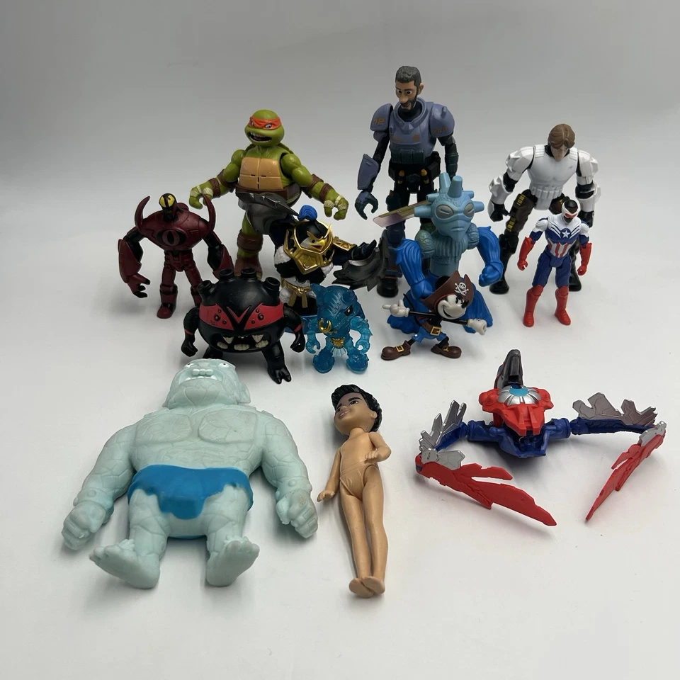 Assorted Lot of 12 Loose Action Figures Collection Marvel TMNT Star Wars Disney - image 1 of 4
