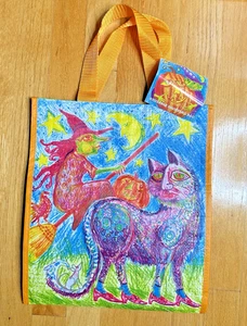 DON DRUMM Tote Bag (made For Acme Stores) Halloween witch cat goblin NWT NEW - Picture 1 of 2