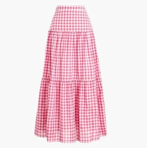J. Crew Checkered Tiered Maxi Skirt XS - Picture 1 of 5