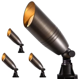 Massive Messing Außen Landschaft Strahler, 12V Schwerlast Niederspannung LED Land... - Bild 1 von 8