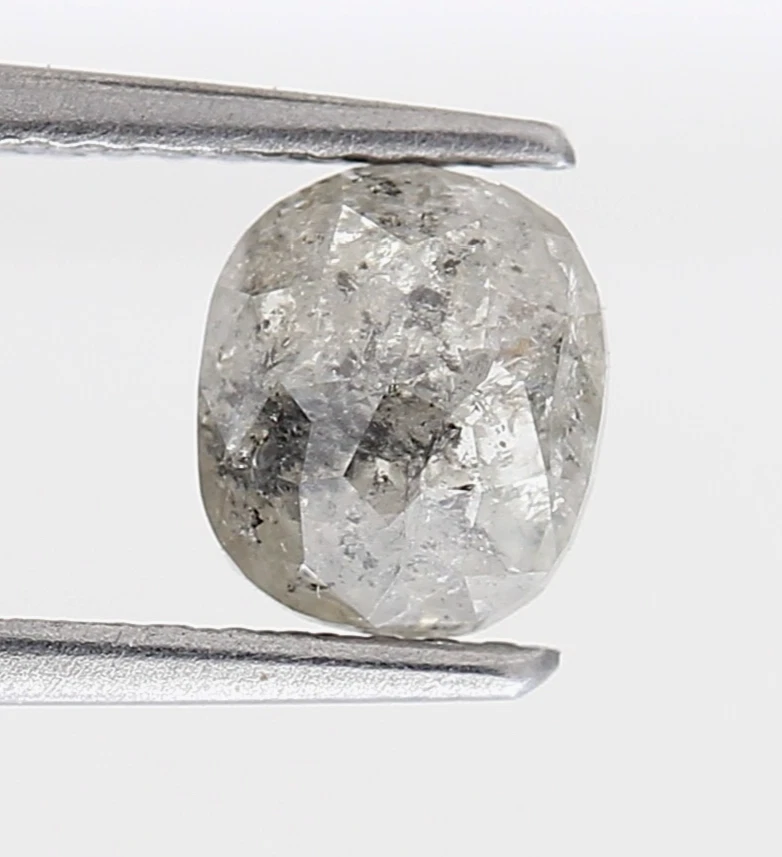 1.17cts oval shape salt and pepper color rose cut fancy diamond natural diamond - Image 1 of 4