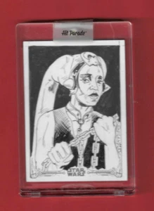 Star Wars Topps Black And White Return Of The Jedi Sketch Card Barry Renshaw - Imagen 1 de 2