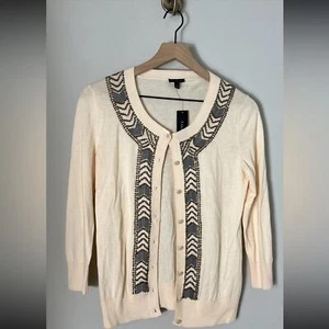 NUEVO CON ETIQUETAS Talbots Cuentas Azteca Boho Abotonada Cárdigan Suéter Talla XS - Imagen 1 de 7