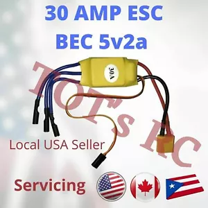 30AMP ESC 30a ESC 3s ESC XT60 Deans XT30 BEC 5v2a FPV drone elicottero aereo RC - Foto 1 di 7
