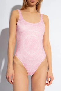 Versace Women's Dusty Rose Barocco One Piece Swimsuit Versace sz 5 US XL IT 46 - Picture 1 of 5