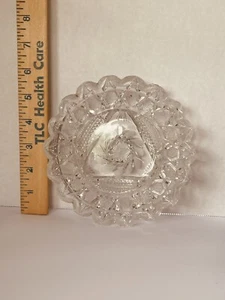 "Plato de caramelo American Brilliant diamante corte cristal 6"" vintage" - Imagen 1 de 8