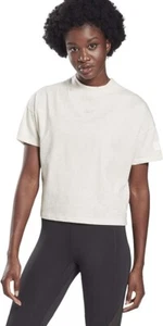 REEBOK Les Mills Womens Beige Texture T-Shirt Tee Size 20/22 XL BNWT - Picture 1 of 4