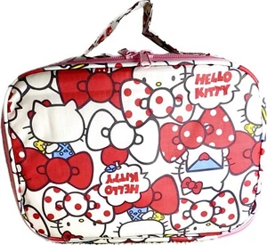 Sanrio Hello Kitty Red Bows Cosmetic Toiletry Travel Bag - US SELLER - Picture 1 of 4