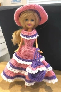 Crochet Pattern (UK or US) Doll Dress for Barbie or Disney Princess type dolls - Picture 1 of 8