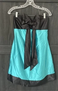 Jessica McClintock for Gunne Sax Damengröße 3 Kleid trägerlos türkis schwarz Abschlussball - Bild 1 von 7