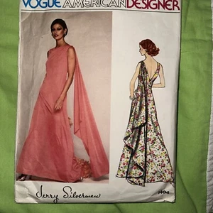Vogue 1404 American Designer Vintage Pattern Silverman Long Dress Sz 14 CUT 1976 - Bild 1 von 4