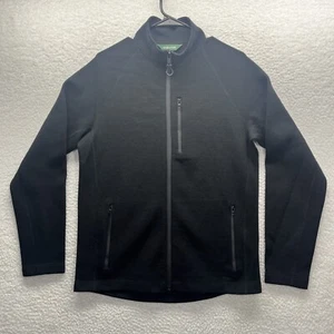Orvis Sweater Adult Medium Black Wool Blend Full Zip Jacket High Neck Shacket - Picture 1 of 17