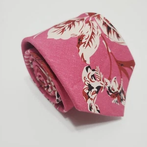 Corbata Pronto Uomo Rosa Estampado Floral Mezcla Seda/Lino Nueva con Etiquetas - Imagen 1 de 5