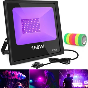 150W UV LED Black Flood Light Birthday Wedding Stage Blacklights 400-410nm UV-A - Picture 1 of 8
