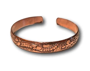 100% Pure Copper Therapy Bracelet Arthritis Men & Woman Heal Ayurvedic Dragon - Picture 1 of 6